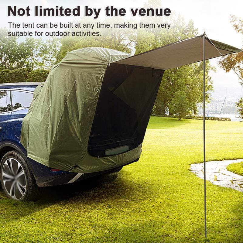 Car Trunk Tent with Canopy - Sun/Rain-Proof Outdoor Camping Picnic Tent, Green