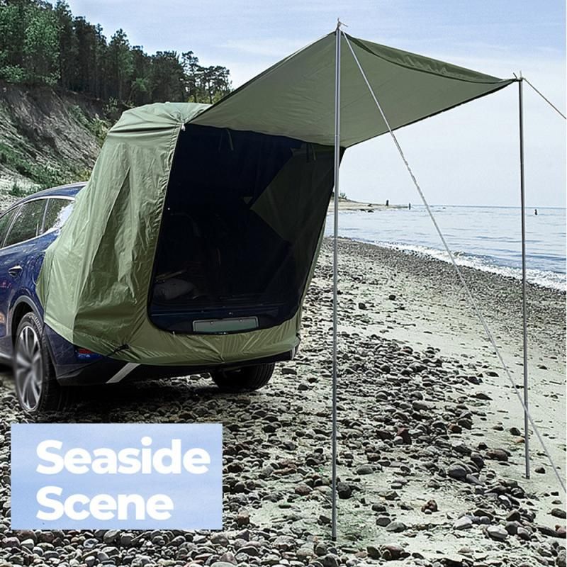 Car Trunk Tent with Canopy - Sun/Rain-Proof Outdoor Camping Picnic Tent, Green