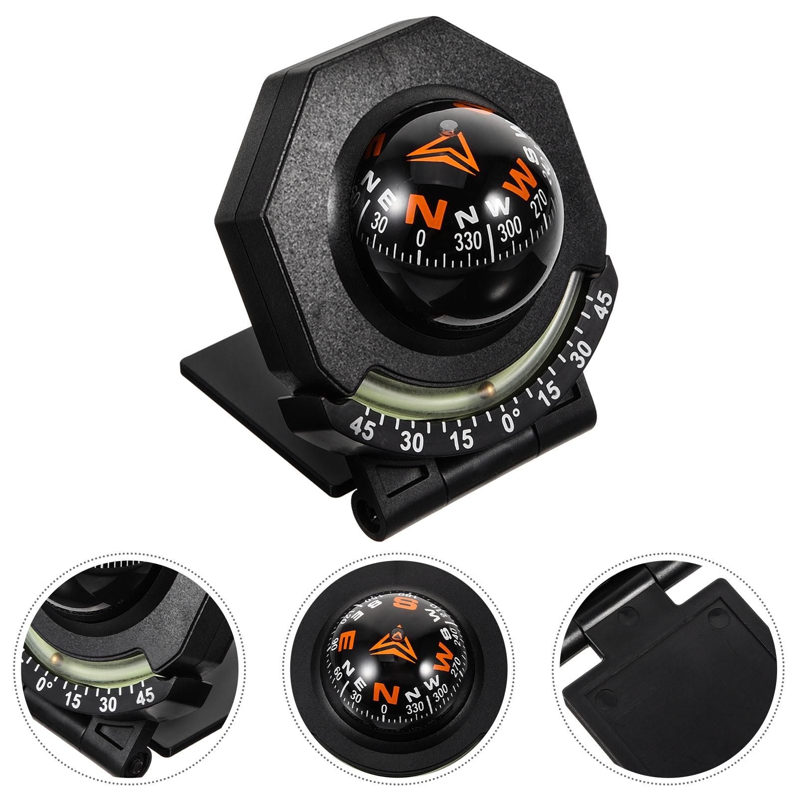 Car Compass Portable Outdoor Compass Ball Car Dashboard Ornament Automotive Compass Ball
