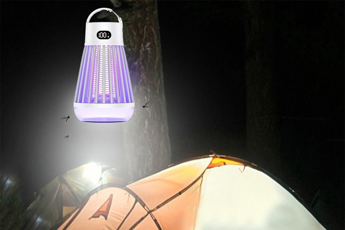 Electric Zapper Portable Rechargeable Mosquito Killer Lamp Trap -White