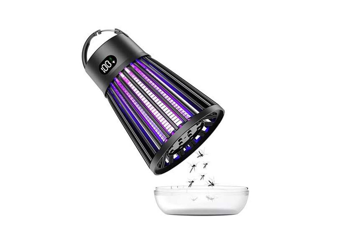 Electric Zapper Portable Rechargeable Mosquito Killer Lamp Trap -Black