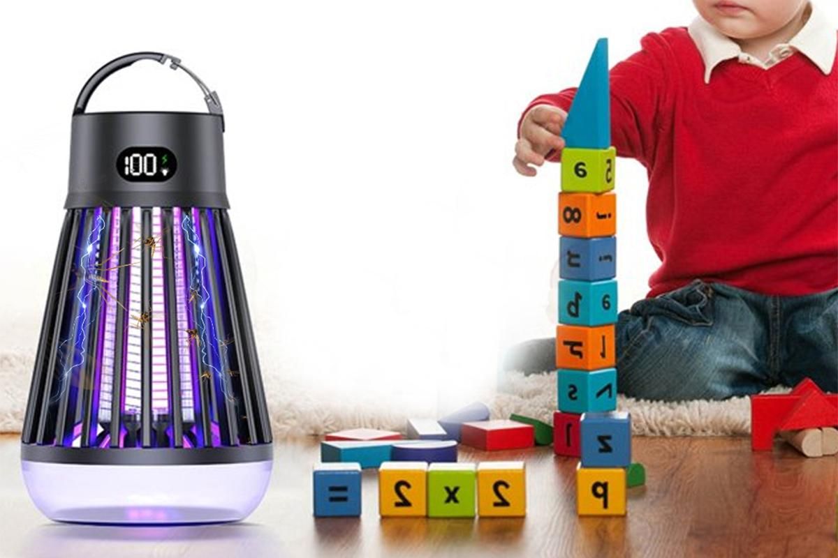 Electric Zapper Portable Rechargeable Mosquito Killer Lamp Trap -Black