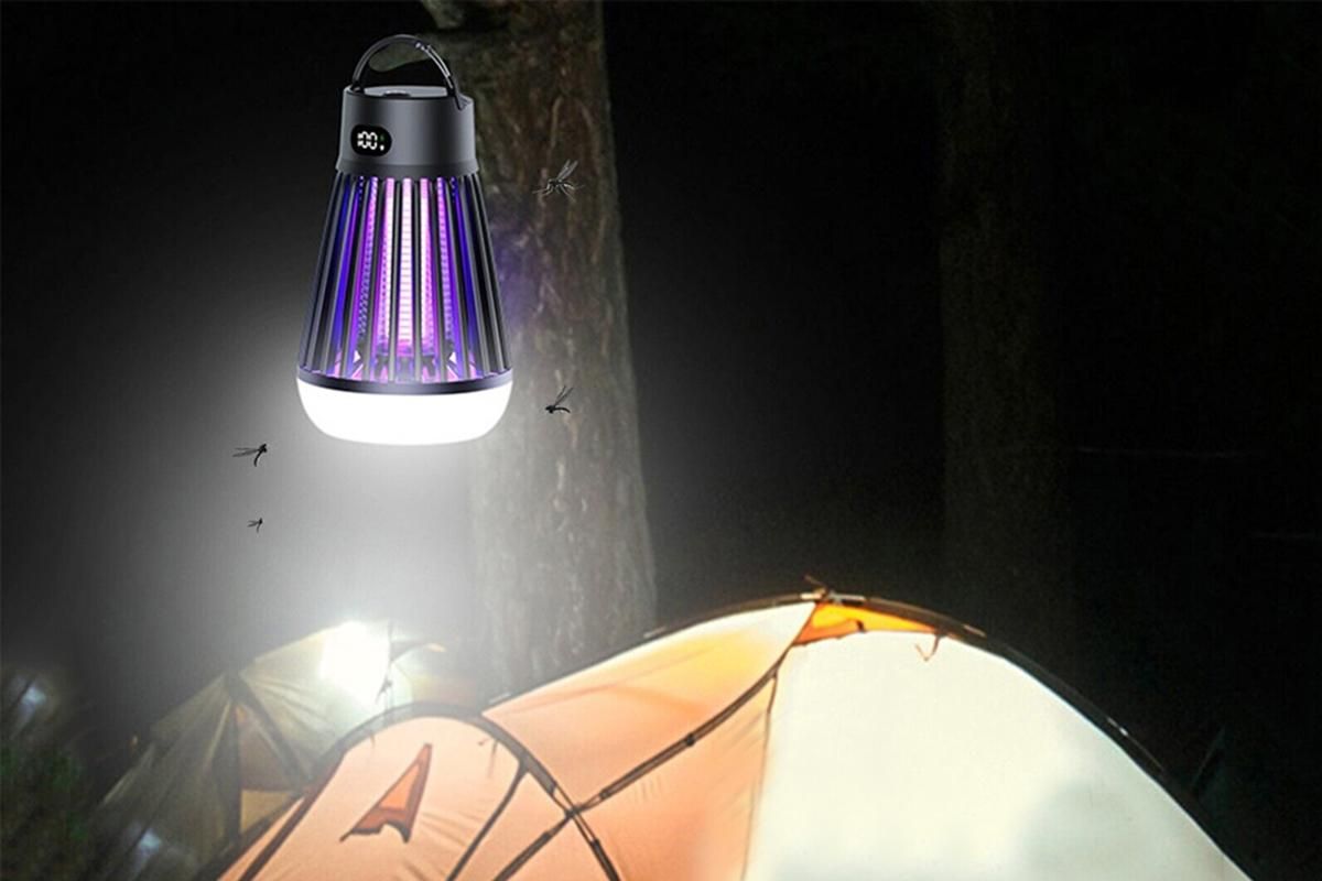 Electric Zapper Portable Rechargeable Mosquito Killer Lamp Trap -Black