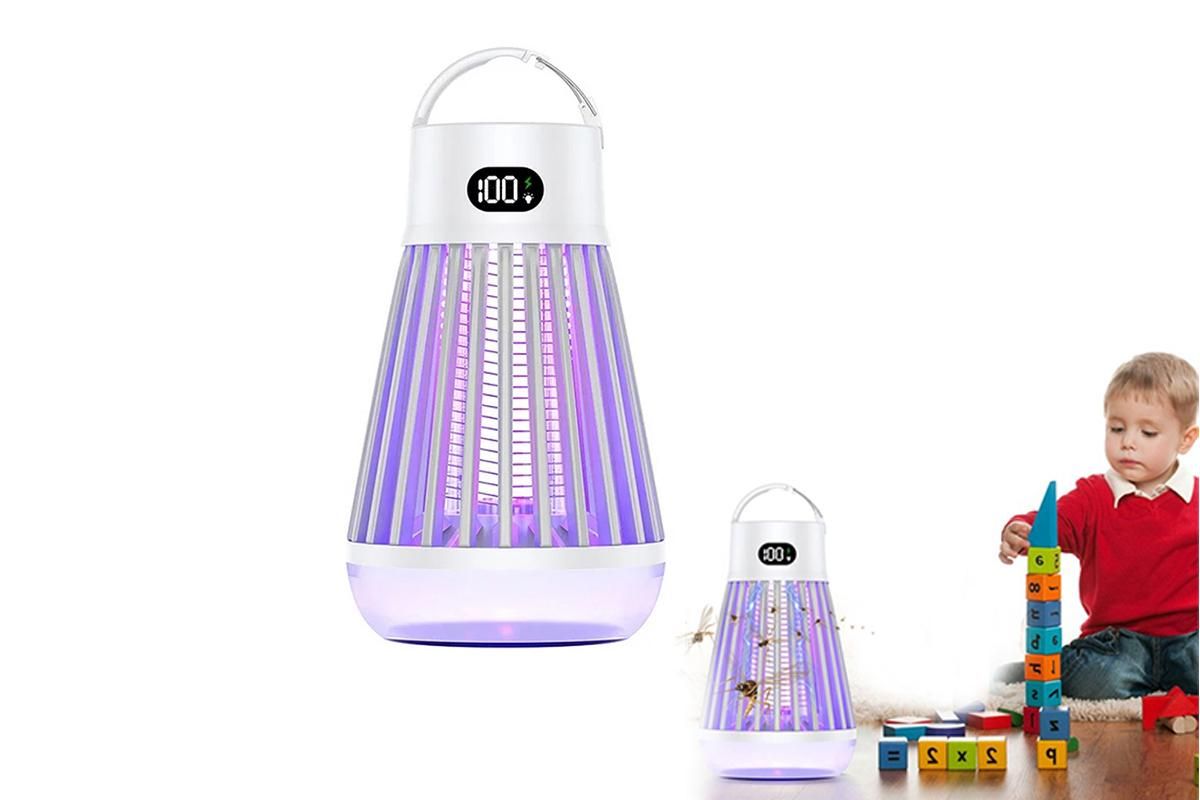 Electric Zapper Portable Rechargeable Mosquito Killer Lamp Trap -Black