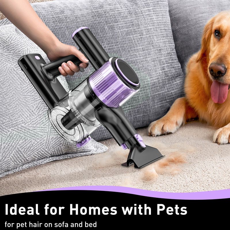 Cordless Vacuum Cleaner, 10 in 1 Stick Vacuum with Powerful Suction, Hose, Green LED Light, Anti-Tangle Brush, 55Kpa Lightweight Rechargeable Vacuum Cleaner for Home, Hardwood Floors, Carpets, Pet Hair.