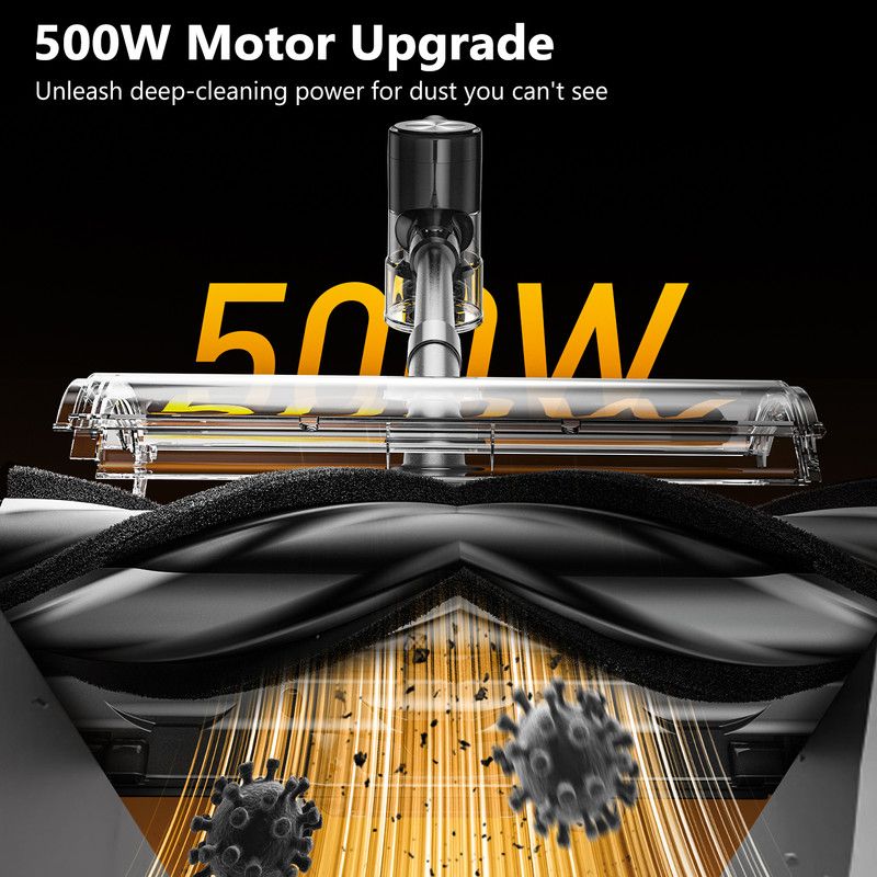 Cordless Vacuum Cleaner 55kPa, 55 Min Runtime, Self-Standing, LED Display