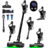 Cordless Vacuum Cleaner, 55Kpa/55Mins Vacuum Cleaners for Home. Self-Standing Stick Vacuum with Rechargeable Dock，LED Display & Anti-Tangle，Lightweight Rechargeable Vacuum for Carpet，Floor