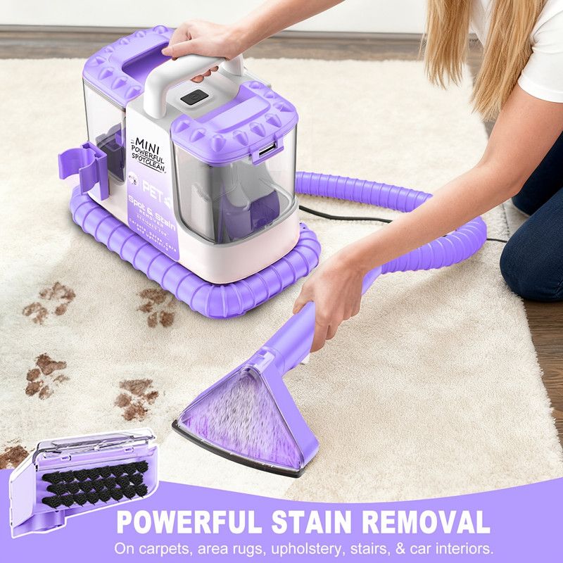 32Kpa Portable Carpet & Upholestery Cleaner Machine for Pets, Spot, Stain, Couch Cleaner Machine with Powerful Suction and and Self Cleaning, Car/Auto Detailer, Lightweight Compact Design。