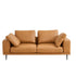 Modern Deep-Seated Sofa, Two-seater, Faux Leather, Brown - Brown PU leather