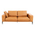 Modern Deep-Seated Sofa, Two-seater, Faux Leather, Brown - Brown PU leather