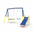 Swing Sets with Kids Slide for Backyard Outdoor, Metal and PE