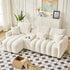 92-inch high-quality teddy fur fabric corner sofa - Black
