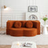 Convertible Folding Sofa Bed / Plush Corduroy Loveseat Couch - Orange