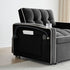 Single-seater sofa bed, equipped with USB ports and a phone holder - Beige