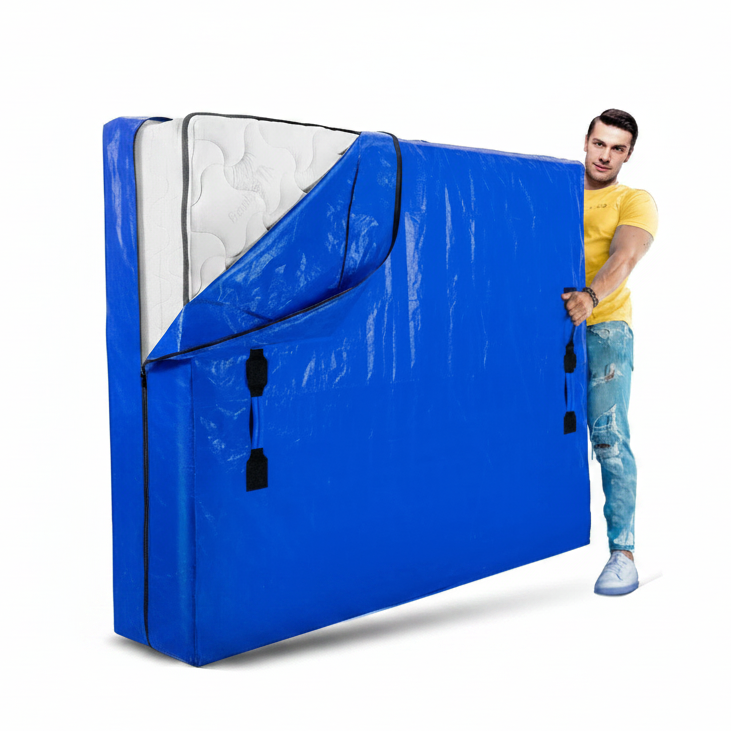 King Mattress Storage Bag Heavy Duty Waterproof Cover with Handles & Zipper