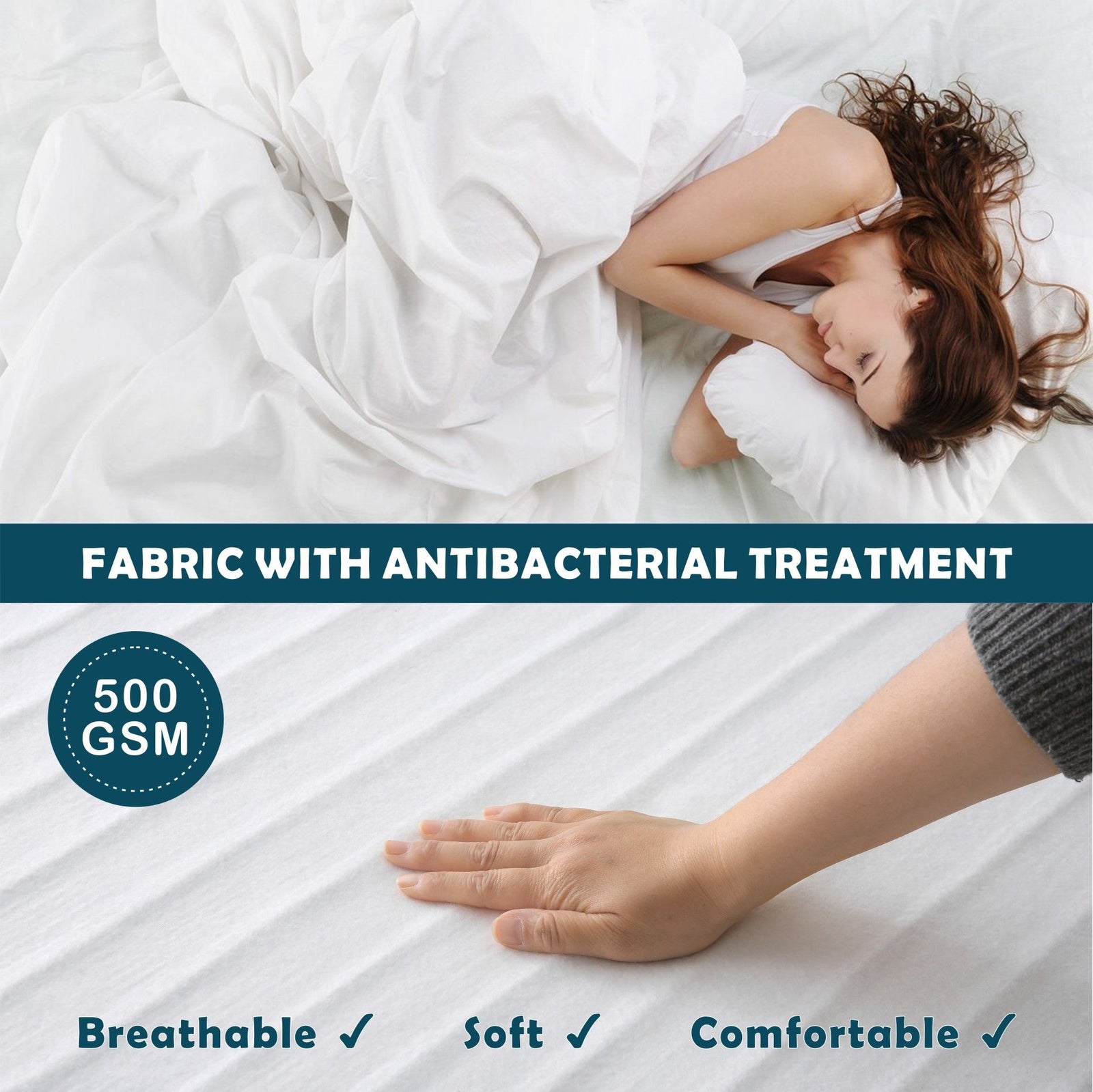 Electric Heated Mattress Pad Blanket with Dual Control & 9-Hour Auto Off & 9 Heat Settings, Preheat Functions, Overheat Protection, Machine Washable Fully Fitted Electric Sheet(Queen)