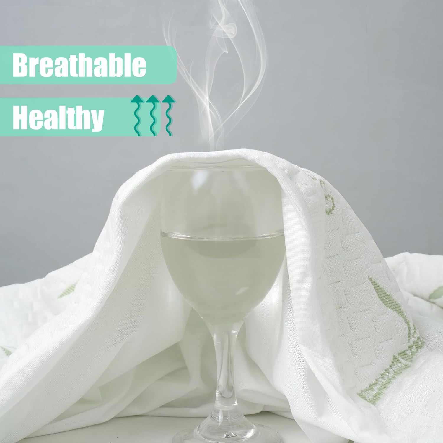 Waterproof Mattress Protector,Breathable Mattress Cover,3D Air Fabric Cooling Bed Pad Cover, Deep Pocket 40cm(King,Green)