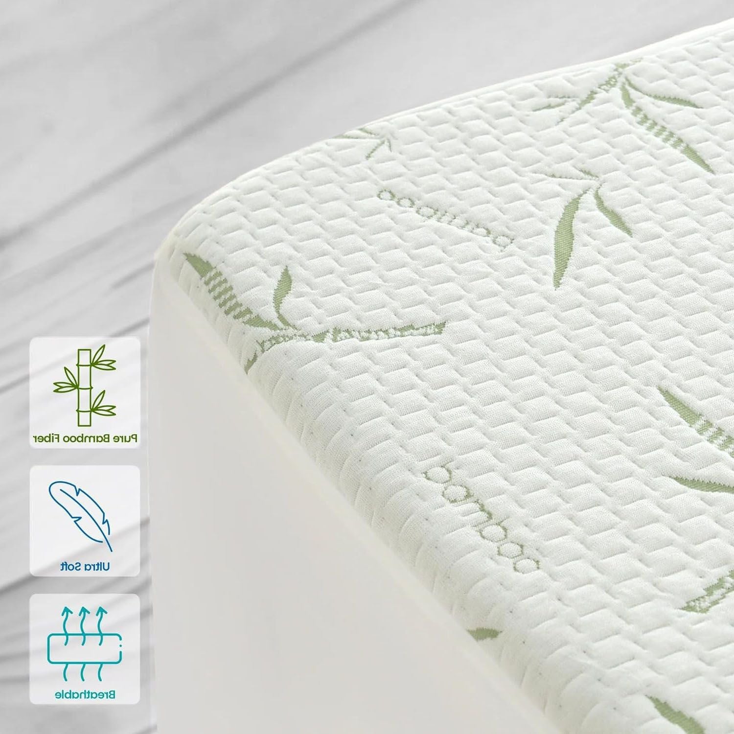 Waterproof Mattress Protector,Breathable Mattress Cover,3D Air Fabric Cooling Bed Pad Cover, Deep Pocket 40cm(Queen,Green)