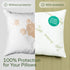 Waterproof Bamboo Pillow Protector Cover,100% Bug Water Proof Zippered Pillow Cases Standard/Queen Size ( 2 Pack,Green,48cm x 74cm)