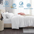 3 Piece Hotel Soft Microfiber Quilt Cover Set-2000TC Duvet/Donna Cover Set & Pillowcases -1 Quilt Cover Zipper Closure & 1 x Pillowcases-Breathable Bedding - Wrinkle, Fade, Stain Resistant(White,Double)