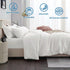3 Piece Hotel Soft Microfiber Quilt Cover Set-2000TC Duvet/Donna Cover Set & Pillowcases -1 Quilt Cover Zipper Closure & 1 x Pillowcases-Breathable Bedding - Wrinkle, Fade, Stain Resistant(Raw white,Double)