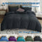 3 Piece Hotel Soft Microfiber Quilt Cover Set-2000TC Duvet/Donna Cover Set & Pillowcases -1 Quilt Cover Zipper Closure & 1 x Pillowcases-Breathable Bedding - Wrinkle, Fade, Stain Resistant(Black,Double)