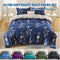 3 Piece Hotel Soft Microfiber Quilt Cover Set-2000TC Duvet/Donna Cover Set & Pillowcases -1 Quilt Cover Zipper Closure & 1 x Pillowcases-Breathable Bedding - Wrinkle, Fade, Stain Resistant(Navy Floral,Double)