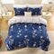 Double 3-Piece 2000TC Microfibre Quilt Cover Set Navy Floral Duvet Bedding