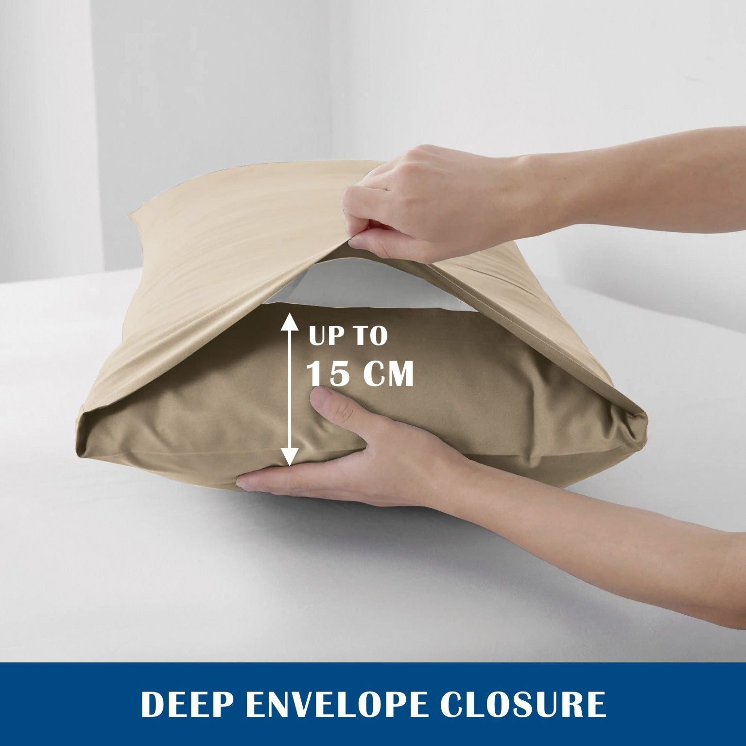 3 Piece Hotel Soft Microfiber Quilt Cover Set-2000TC Duvet/Donna Cover Set & Pillowcases -1 Quilt Cover Zipper Closure & 1 x Pillowcases-Breathable Bedding - Wrinkle, Fade, Stain Resistant(Camel Beige,Double)