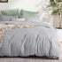 3 Piece Hotel Soft Microfiber Quilt Cover Set-2000TC Duvet/Donna Cover Set & Pillowcases -1 Quilt Cover Zipper Closure & 1 x Pillowcases-Breathable Bedding - Wrinkle, Fade, Stain Resistant(Silver-gray,Double)