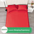 3 Piece Fitted Sheet Set- Fitted Sheet & Pillowcases -Breathable Bedding - Wrinkle, Fade, Stain Resistant- 40cm Deep Pocket Fitted Bed Sheet Set(Red,Double)
