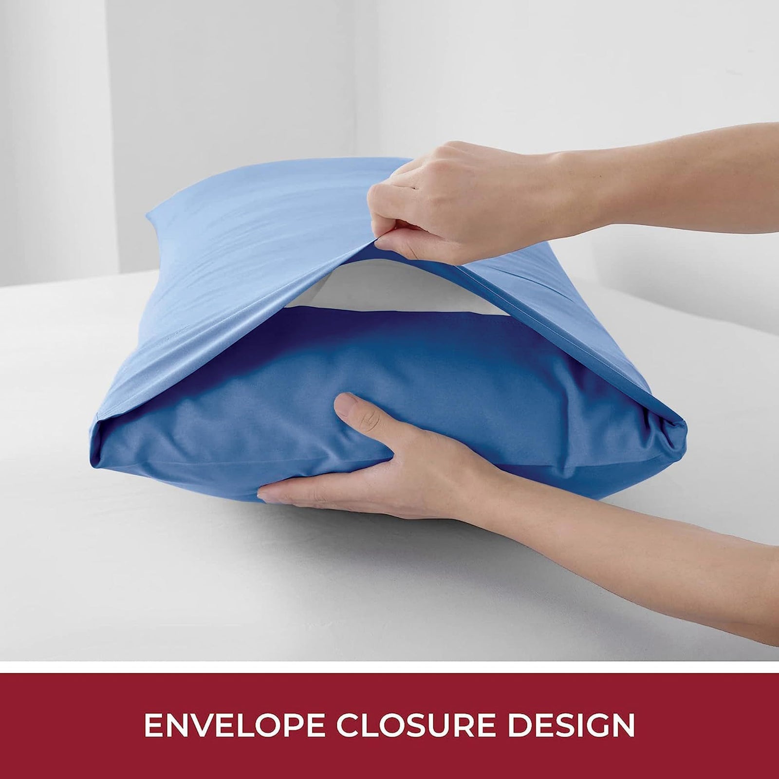 3 Piece Fitted Sheet Set- Fitted Sheet & Pillowcases -Breathable Bedding - Wrinkle, Fade, Stain Resistant- 40cm Deep Pocket Fitted Bed Sheet Set(Ocean,Double)