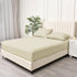 3 Piece Fitted Sheet Set- Fitted Sheet & Pillowcases -Breathable Bedding - Wrinkle, Fade, Stain Resistant- 40cm Deep Pocket Fitted Bed Sheet Set(Cream White,Double)