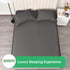 3 Piece Fitted Sheet Set- Fitted Sheet & Pillowcases -Breathable Bedding - Wrinkle, Fade, Stain Resistant- 40cm Deep Pocket Fitted Bed Sheet Set(Dark gray,Double)