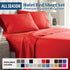 4 Piece Bed Sheet Set- Bedding Sheets & Pillowcases -Breathable Bedding - Wrinkle, Fade, Stain Resistant-Deep Pocket Flat Fitted Bed Sheet Set(Red,Double)