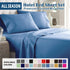 4 Piece Bed Sheet Set- Bedding Sheets & Pillowcases -Breathable Bedding - Wrinkle, Fade, Stain Resistant-Deep Pocket Flat Fitted Bed Sheet Set(Ocean,Double)