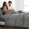Double 4 Piece Bed Sheet Set 2000TC Microfibre Grey 40cm Deep Pocket