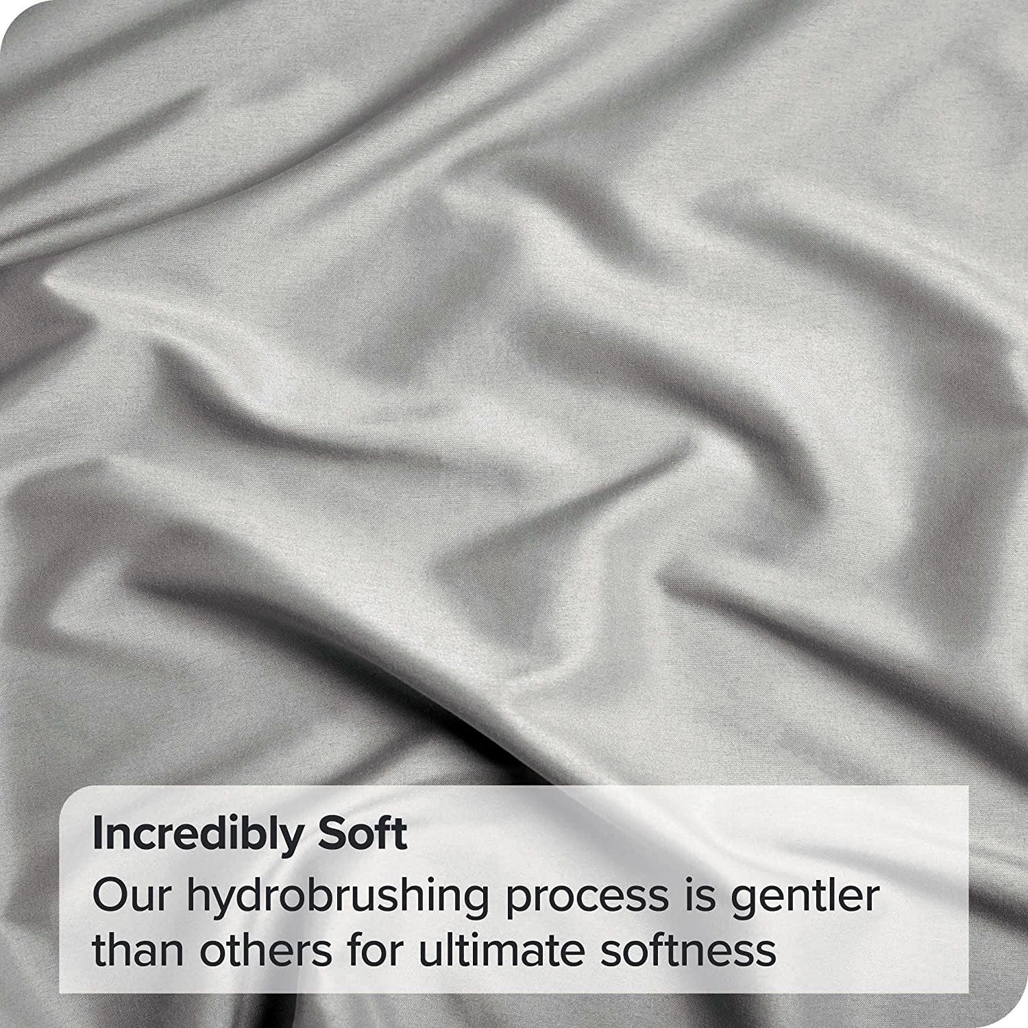 4 Piece Bed Sheet Set- Bedding Sheets & Pillowcases -Breathable Bedding - Wrinkle, Fade, Stain Resistant-Deep Pocket Flat Fitted Bed Sheet Set(Silver-gray,Double)