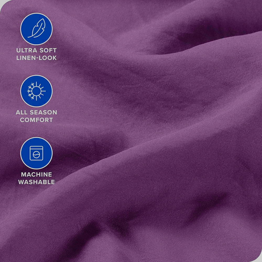 Hotel Quality Fitted Sheet - 1 Piece Fitted Sheet  -Breathable Bedding - Wrinkle, Fade, Stain Resistant- 16inch/40cm Deep Pocket Fitted Bed Sheet-Wrinkle and Fade Resistant,(Purple,Double)