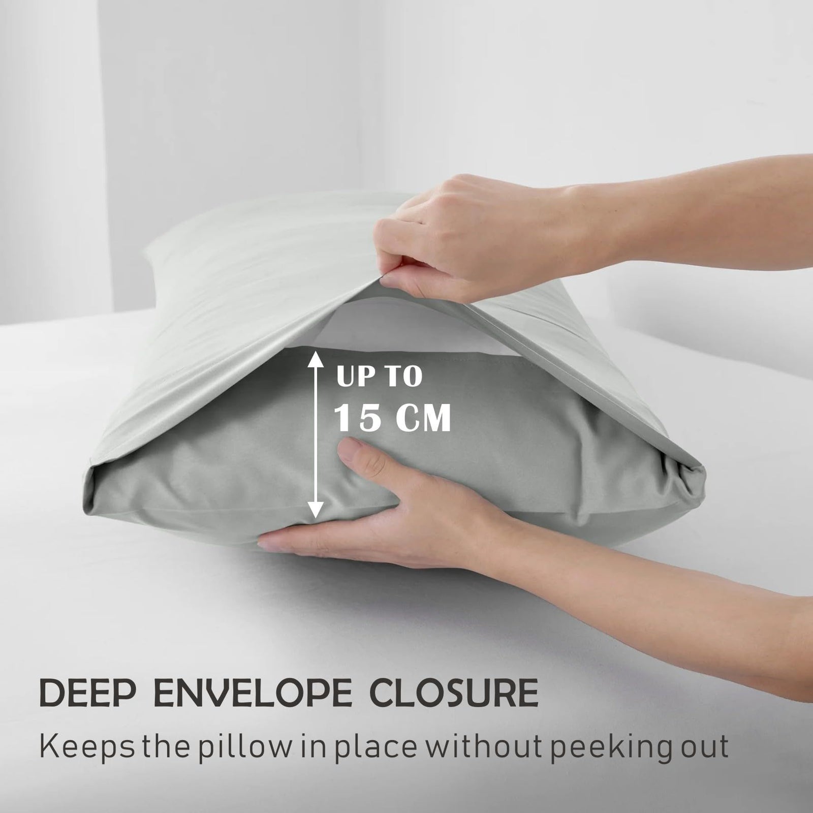 3 Piece Fitted Sheet Set- Fitted Sheet & Pillowcases -Breathable Bedding - Wrinkle, Fade, Stain Resistant- 40cm Deep Pocket Fitted Bed Sheet Set(Silver-gray,King)