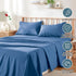 4 Piece Bed Sheet Set- Bedding Sheets & Pillowcases -Breathable Bedding - Wrinkle, Fade, Stain Resistant-Deep Pocket Flat Fitted Bed Sheet Set(Ocean,King)