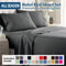 4 Piece Bed Sheet Set- Bedding Sheets & Pillowcases -Breathable Bedding - Wrinkle, Fade, Stain Resistant-Deep Pocket Flat Fitted Bed Sheet Set(Dark gray,King)