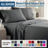 4 Piece Bed Sheet Set- Bedding Sheets & Pillowcases -Breathable Bedding - Wrinkle, Fade, Stain Resistant-Deep Pocket Flat Fitted Bed Sheet Set(Dark gray,King)
