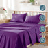 4 Piece Bed Sheet Set- Bedding Sheets & Pillowcases -Breathable Bedding - Wrinkle, Fade, Stain Resistant-Deep Pocket Flat Fitted Bed Sheet Set(Purple,King)