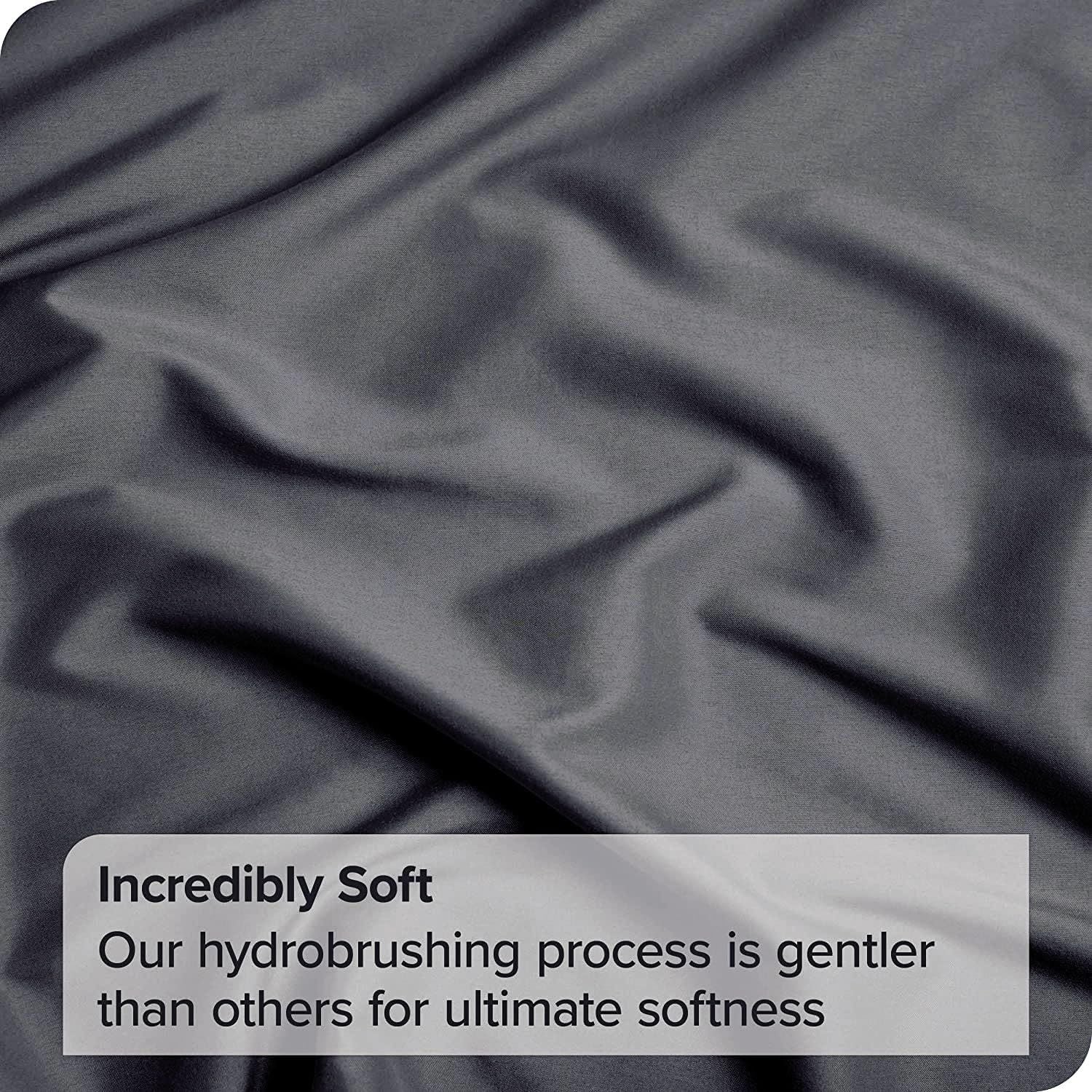 Hotel Quality Fitted Sheet - 1 Piece Fitted Sheet  -Breathable Bedding - Wrinkle, Fade, Stain Resistant- 16inch/40cm Deep Pocket Fitted Bed Sheet-Wrinkle and Fade Resistant,(Dark gray,King)