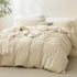 2 Piece Hotel Soft Microfiber Quilt Cover Set-2000TC Duvet/Donna Cover Set & Pillowcases -1 Quilt Cover Zipper Closure & 1 x Pillowcases-Breathable Bedding - Wrinkle, Fade, Stain Resistant(Cream White,King Single)