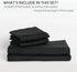 2 Piece Fitted Sheet Set- Fitted Sheet & Pillowcases -Breathable Bedding - Wrinkle, Fade, Stain Resistant- 40cm Deep Pocket Fitted Bed Sheet Set(Black,King Single)