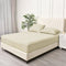 King Single Fitted Sheet Set 2000TC Microfibre 40cm Deep Pocket Cream White