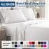 3 Piece Bed Sheet Set- Bedding Sheets & Pillowcases -Breathable Bedding - Wrinkle, Fade, Stain Resistant-Deep Pocket Flat Fitted Bed Sheet Set(White,King Single)