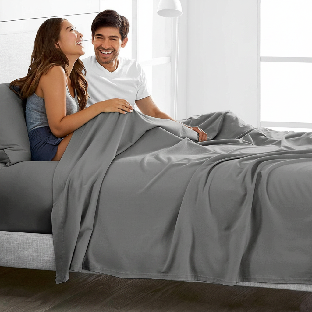 King Single 3 Piece Bed Sheet Set 2000TC Microfibre Grey Deep Pocket